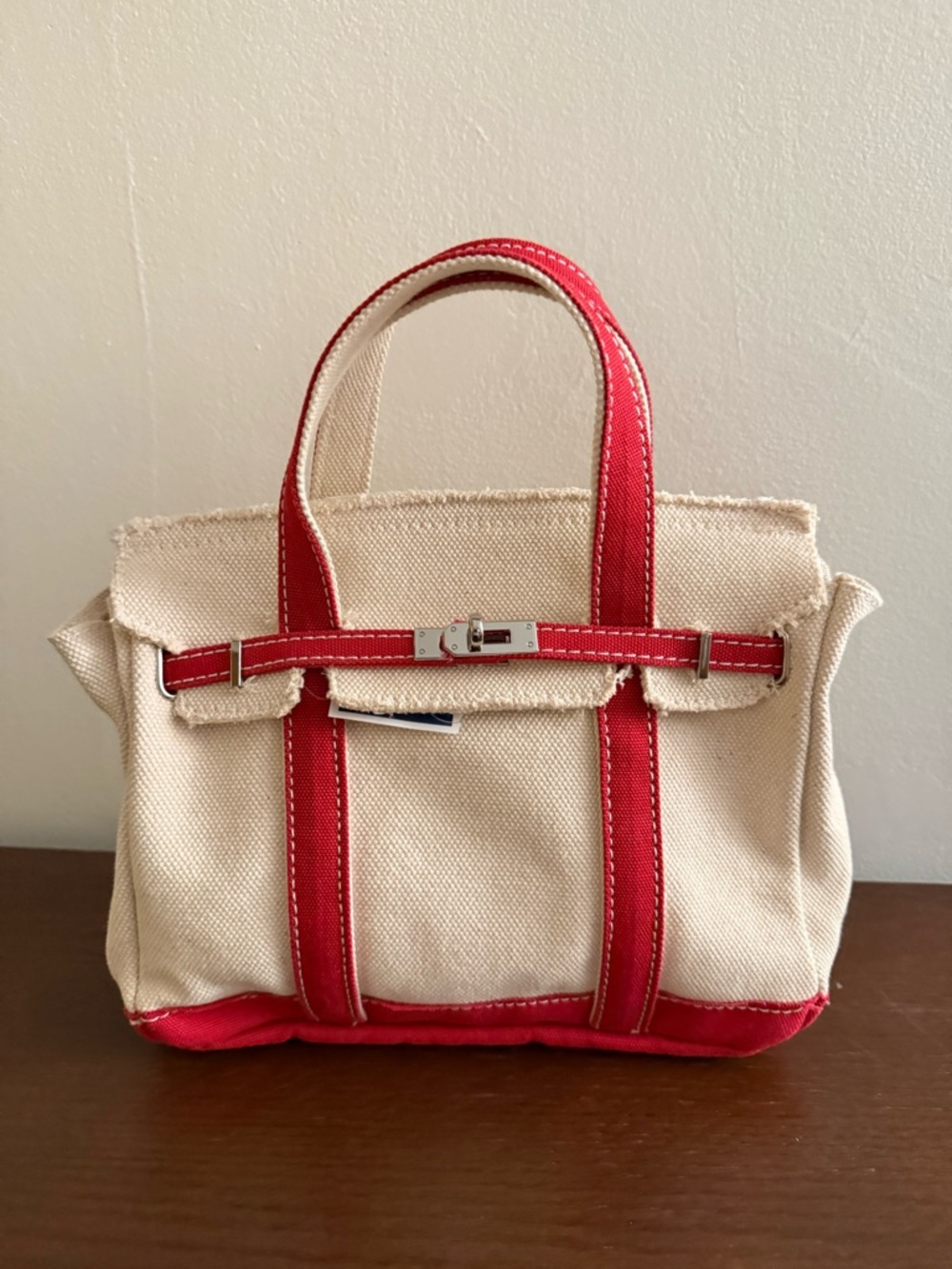 Sunwin Canvas Boatkin Tote Bag Madaket Nantucket Red Handles TikTok Viral